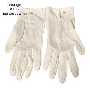Elegant White Gloves with Button Detail vintage